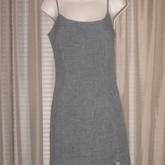 Adrian Karen Gray Spaghetti Strap Dress - Picture 2 of 8